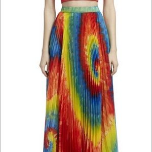Alice and Olivia Shannon Maxi Skirt Tie dye size 8